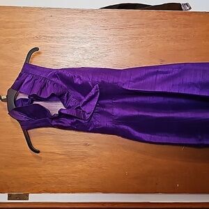 LulaKate Women's Front Ruffled Purple Semi-formal Dress